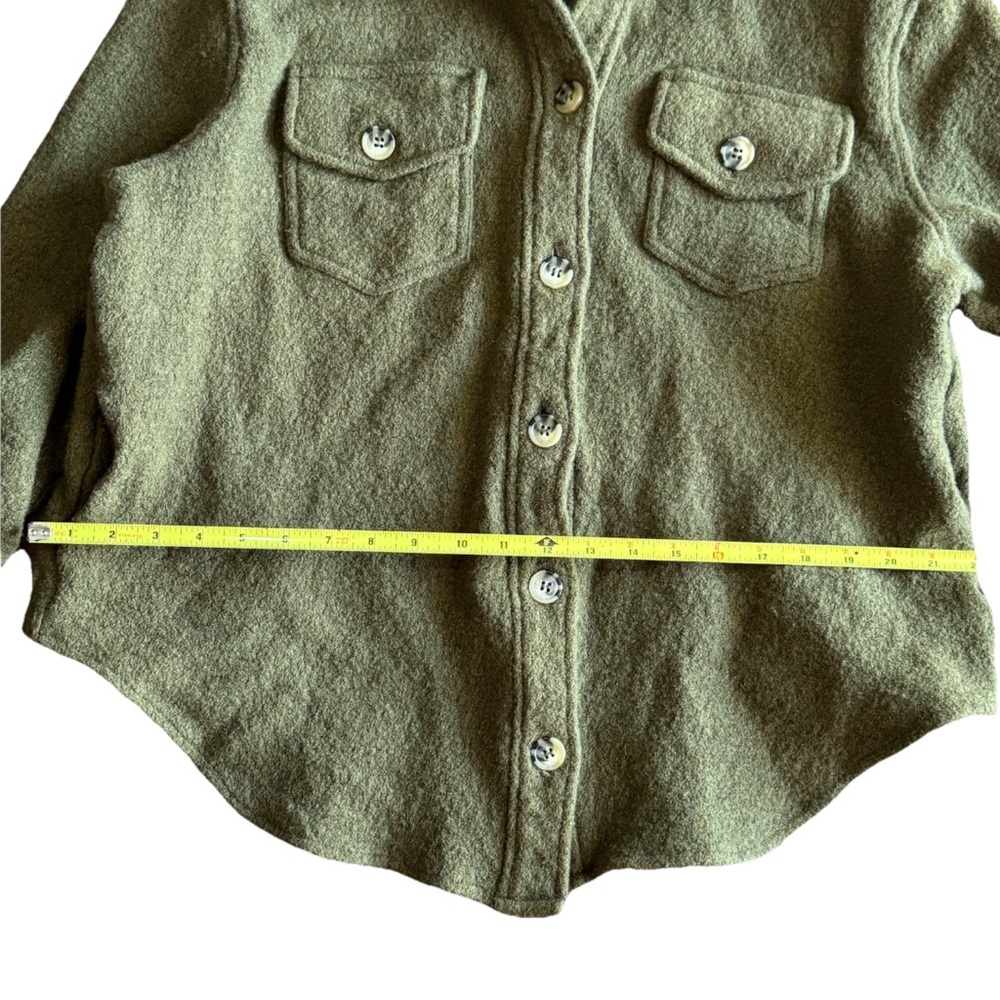 Charlie Paige Hunter Olive Green Wool Blend Jacket Coat Women's Size Medium - Picture 5 of 11